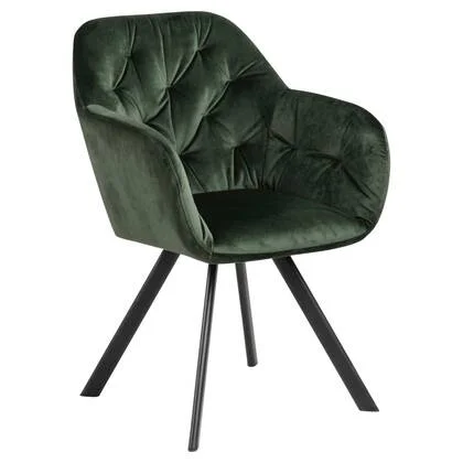 Giga Living - Eetkamerstoel - Groen - Stof - Zithoogte 47,5cm - Lida