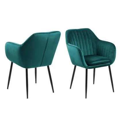 Giga Living - Eetkamerstoel - Groen - Stof - Zithoogte 49cm - Fiska