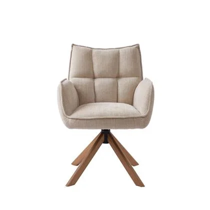 Giga Living - Eetkamerstoel Linnen|Eikenhout - Marilla - Set van 2