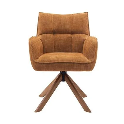 Giga Living - Eetkamerstoel Oranje|Eikenhout - Marilla - Set van 2