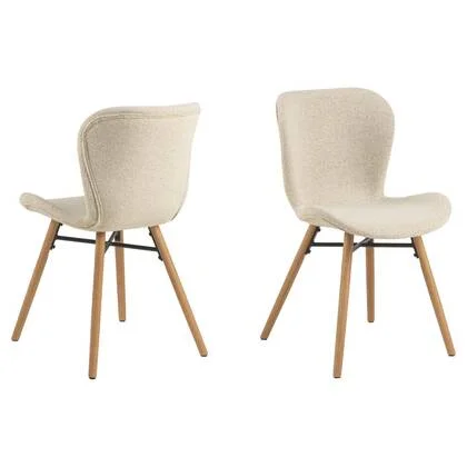 Giga Living - Eetkamerstoel Stof Beige - Zaria - Set van 2