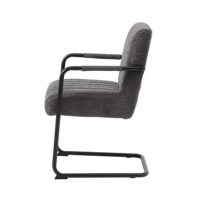 Giga Living - Eetkamerstoel Stof Donkergrijs - Trout - Set van 2