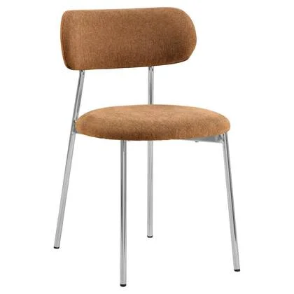 Giga Living - Eetkamerstoel - Terracotta - Stof - Zithoogte 48cm - Morka - Set van 2