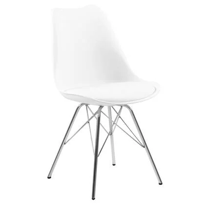 Giga Living - Eetkamerstoel - Wit - Pu Leer - Zithoogte 49cm - Tiel - Set van 4