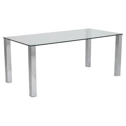 Giga Living - Eettafel Glas|Zilver - 180x90x75cm - Koos