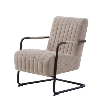 Giga Living - Fauteuil Stof|Metaal Zandkleur - Incl. Armleuning - Trout