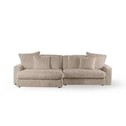 Giga Meubel - 3-Zitsbank Beige - 274x155x77cm - Ribstof - Bank Vito