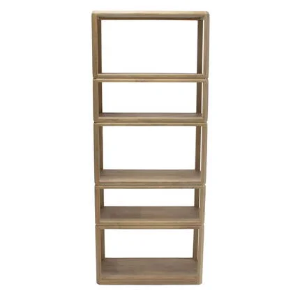 Giga Meubel - Boekenkast Naturel Mangohout - 80x40x200cm - Noëlle