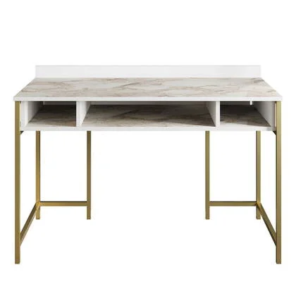 Giga Meubel - Bureau Wit|Goud - 120x60x75cm - Tumata