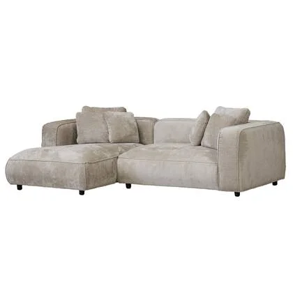 Giga Meubel - Chaise Longue Bank Beige Stof - 3-zits Links - Nantes