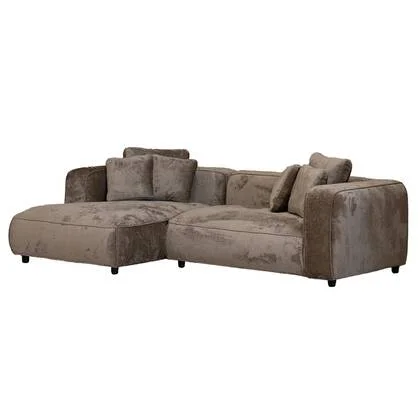 Giga Meubel - Chaise Longue Bank Taupe Stof - 3-zits Links - Nantes