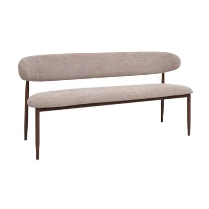 Giga Meubel - Eetkamerbank - Taupe|Walnoot - 180x55x77cm - Alexia