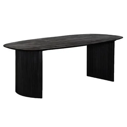 Giga Meubel - Eettafel 200cm Deens Ovaal - Zwart - Mangohout