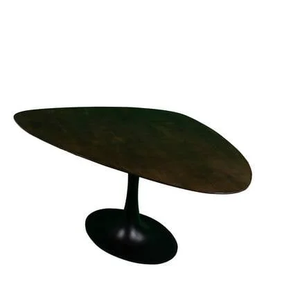 Giga Meubel - Eettafel Kiezel - Bruin 160cm - O-Poot - Tafel Owen