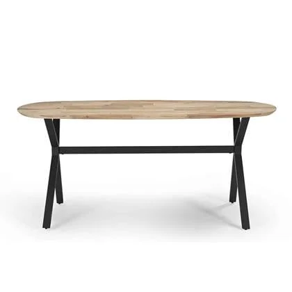 Giga Meubel - Eettafel Naturel 180cm Deens Ovaal - Mangohout - X-Poot