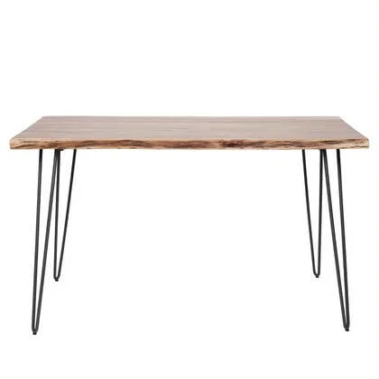 Giga Meubel - Eettafel Naturel Acaciahout - 130x70x77cm - Edge