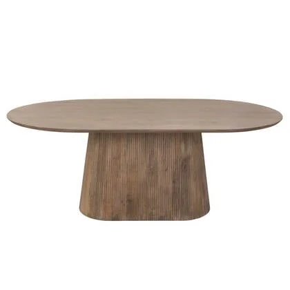 Giga Meubel - Eettafel Ovaal Naturel Hout - 160x100x76cm - Salvador