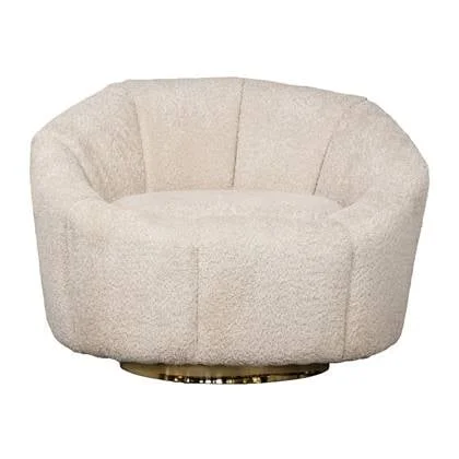 Giga Meubel - Fauteuil Bouclé Beige - Zithoogte 42cm - Stoel Florine