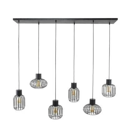 Giga Meubel - Hanglamp Zwart - 6-Lichts - 150x145x28cm - Mix