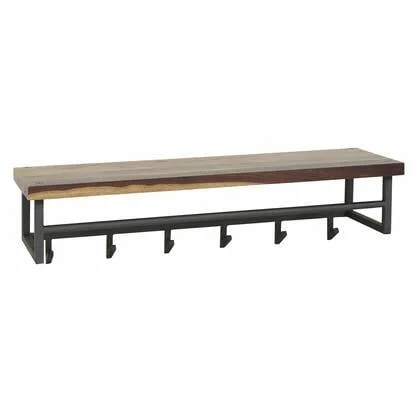 Giga Meubel - Kapstok Naturel Hout - 6-Haaks - 100x30x27cm - Daytona