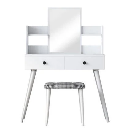 Giga Meubel - Make-up Tafel Wit - 112cm - Incl. Kruk - Bulon