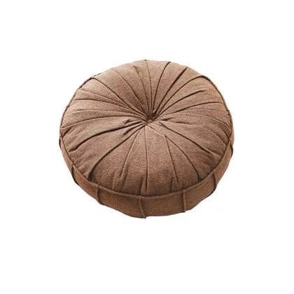 Giga Meubel - Poef Bruin Teddy - 60x60x20cm - Vintage