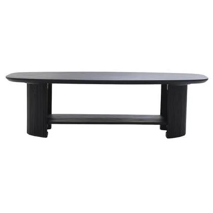 Giga Meubel - Salontafel Deens Ovaal - Zwart Hout - 130cm - Lorna