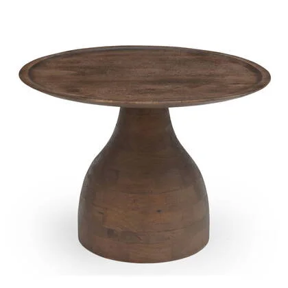 Giga Meubel - Salontafel Donkerbruin Mangohout - Ø60x42cm - Joji