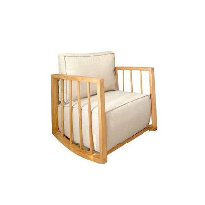 Giga Meubel - Schommelstoel Wit Teddy - 65x71x80cm - Sallanan