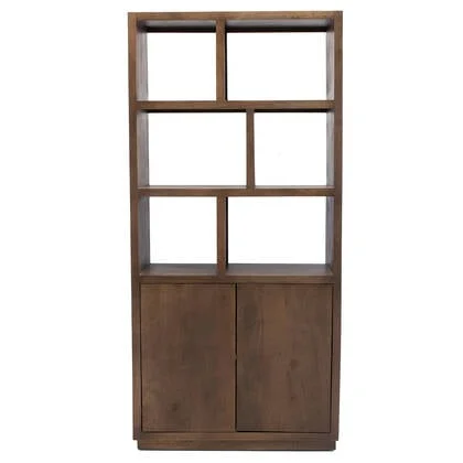 Giga Meubel - Vakkenkast Donkerbruin Hout - 100x45x210cm - Luxurious