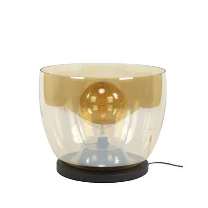 Giga Meubel - Vloerlamp Amber Glas - 48x48x41cm - Up XXL