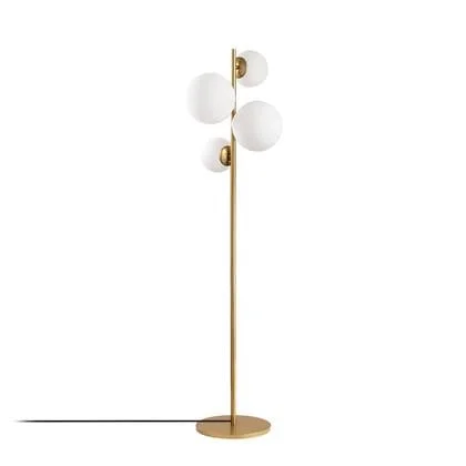 Giga Meubel - Vloerlamp Goud|Wit - 4-Lichts - 33x33x162cm - Fazli
