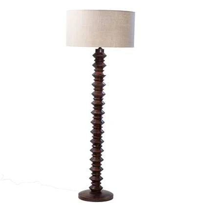 Giga Meubel - Vloerlamp Walnoot - 55cm - Hout - Tafellamp Alice