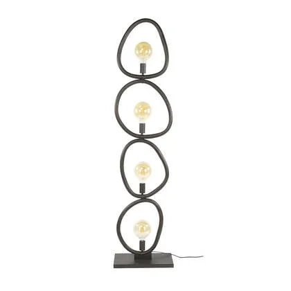 Giga Meubel - Vloerlamp Zwart Metaal - 40x20x165cm - Pebble