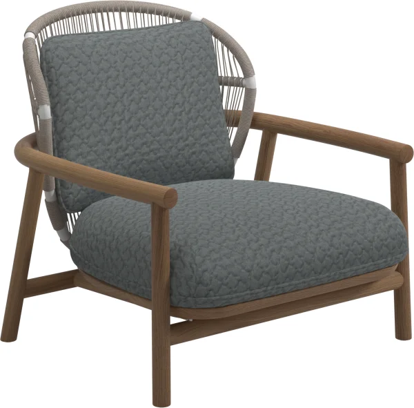 Gloster Fern Low Back Lounge Fauteuil - Wave Gravel