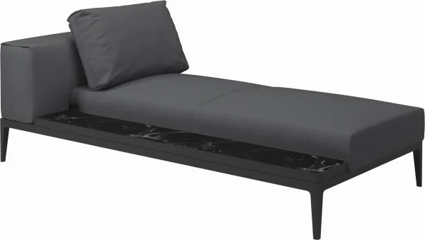 Gloster Grid Chaiselongue - antraciet - Meteoor - Nero Ceramic