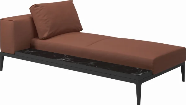 Gloster Grid Chaiselongue - Blend Clay - Meteoor - Nero Ceramic