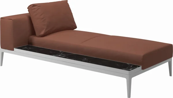 Gloster Grid Chaiselongue - Blend Clay - wit - Nero Ceramic