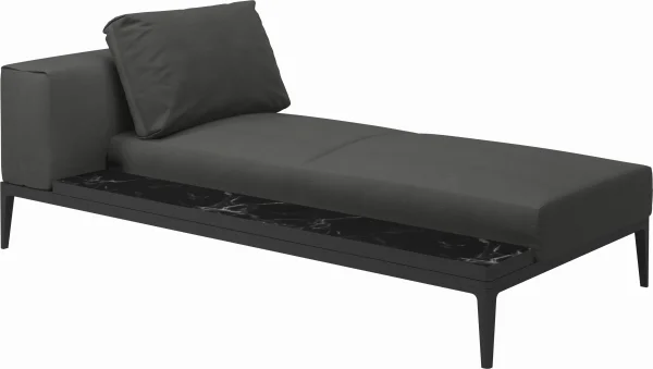 Gloster Grid Chaiselongue - Blend Coal - Meteoor - Nero Ceramic