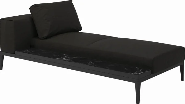 Gloster Grid Chaiselongue - Fife Ebony - Meteoor - Nero Ceramic