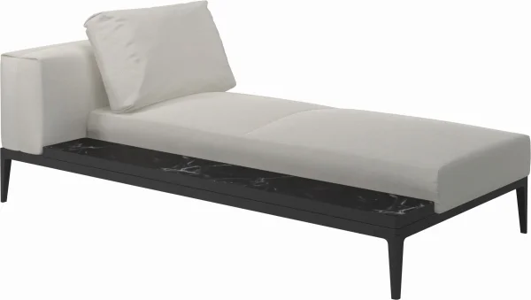 Gloster Grid Chaiselongue - Fife Ice - Meteoor - Nero Ceramic