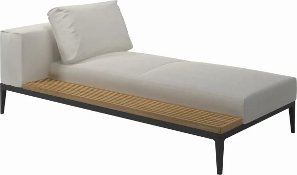 Gloster Grid Chaiselongue - Fife Ice - Meteoor - Teak