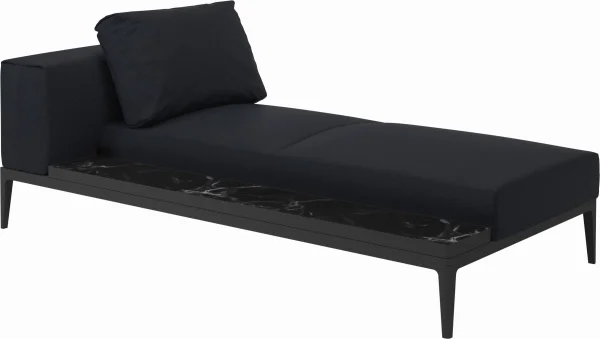 Gloster Grid Chaiselongue - Fife Shadow - Meteoor - Nero Ceramic