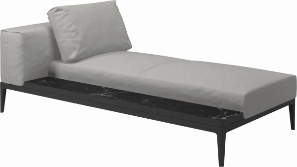 Gloster Grid Chaiselongue - Sailing Seagull - Meteoor - Nero Ceramic