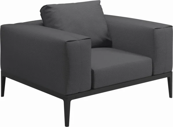 Gloster Grid Lounge fauteuil - antraciet - Meteoor