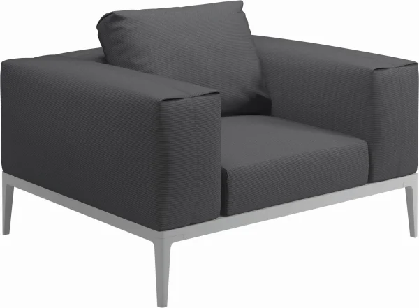 Gloster Grid Lounge fauteuil - antraciet - wit