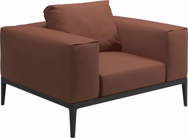 Gloster Grid Lounge fauteuil - Blend Clay - Meteoor