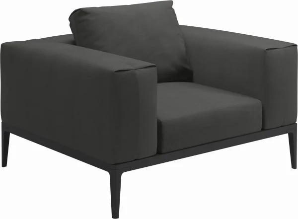 Gloster Grid Lounge fauteuil - Blend Coal - Meteoor