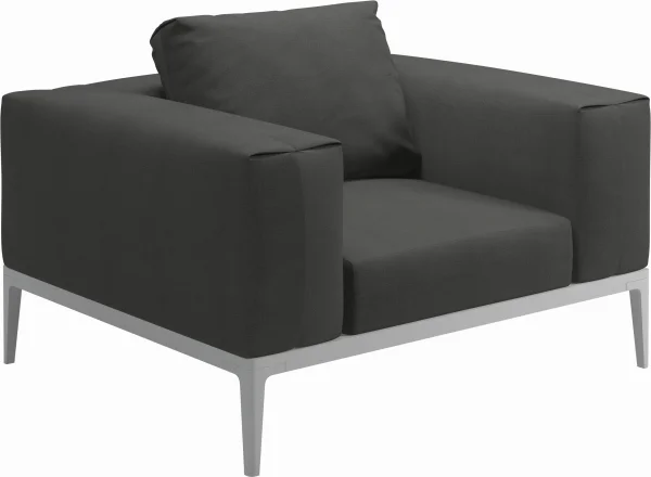 Gloster Grid Lounge fauteuil - Blend Coal - wit