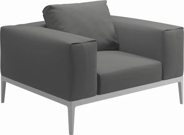 Gloster Grid Lounge fauteuil - Blend Fog - wit